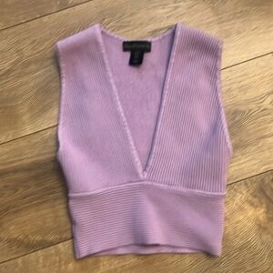 Lavender v cut sweater